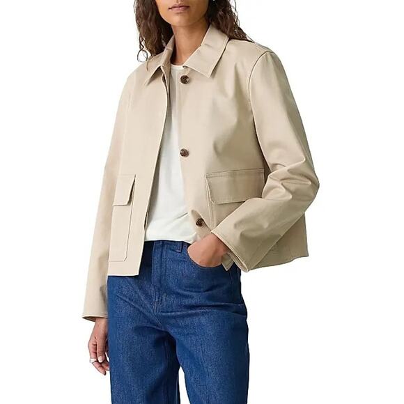 New THEORY Cotton Boxy Patch Jacket XL - Picture 4 of 16